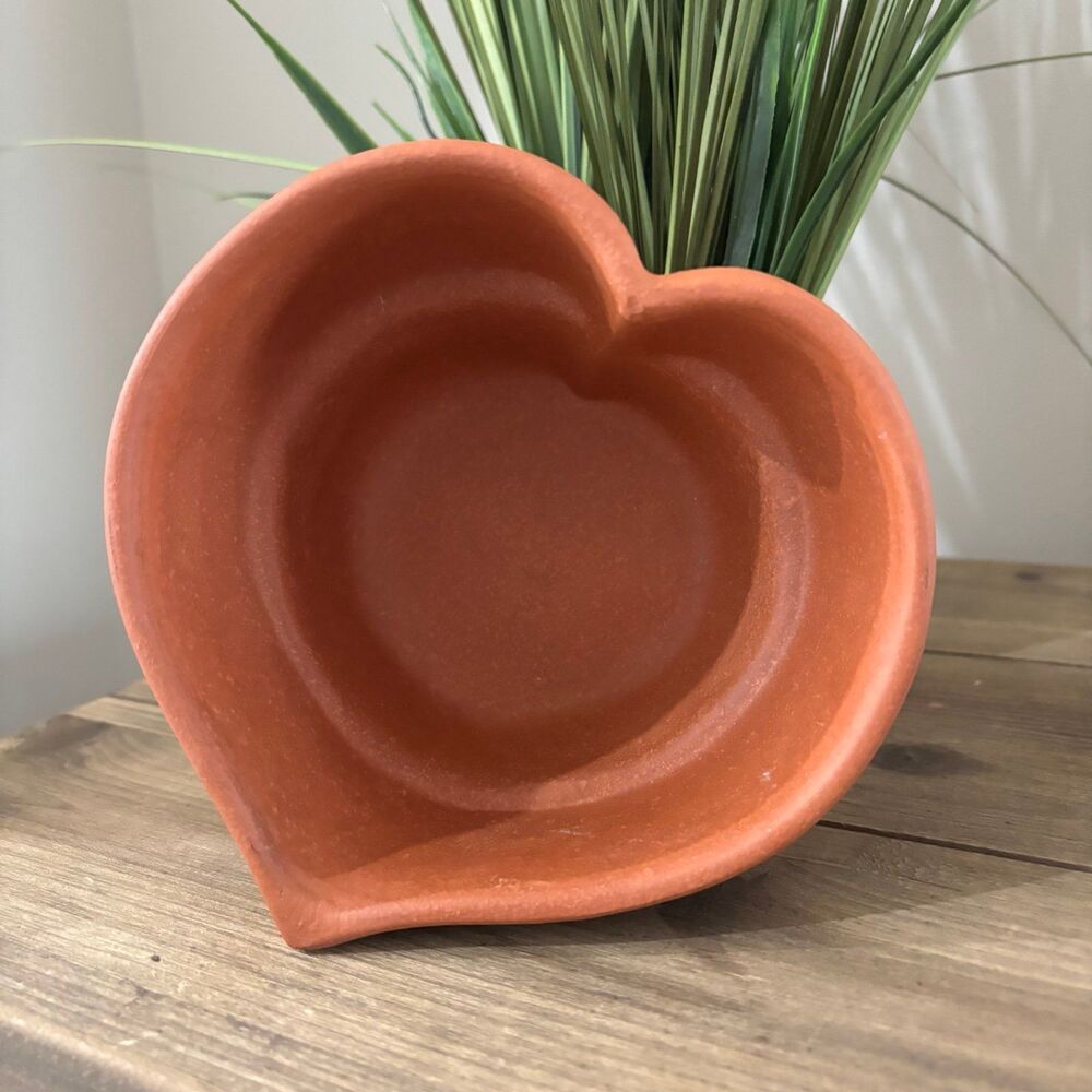 Vintage 1980 Bennington Potters Terracotta Heart Shape Bread Baking Dish